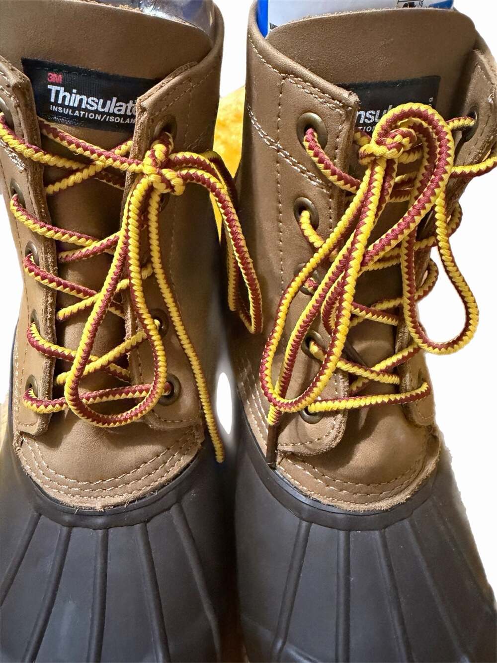 Women’s 9 Gander Mountain Duck Boots Thinsulate Brown Leather Rubber Lace Up